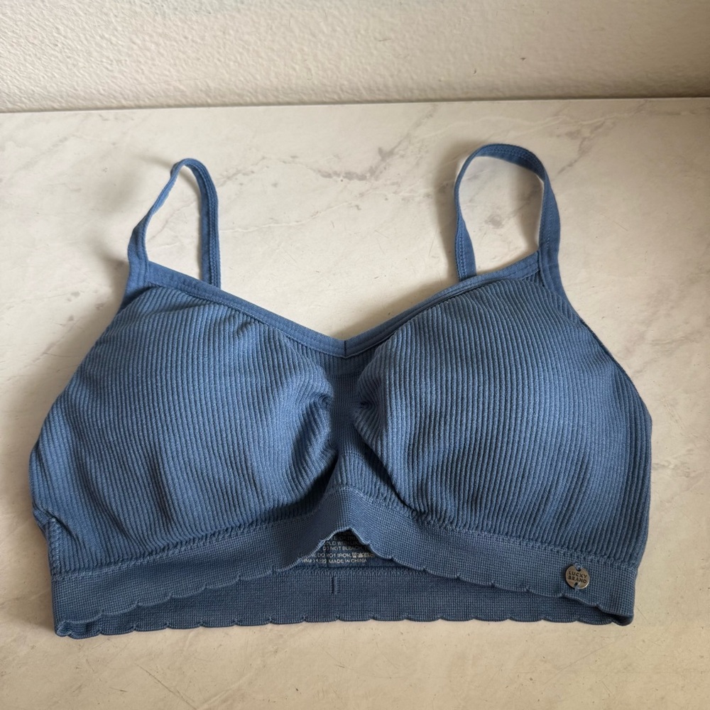 ❇️LUCKY BRAND Blue Ribbed Women's Bralette 2 for $22❇️